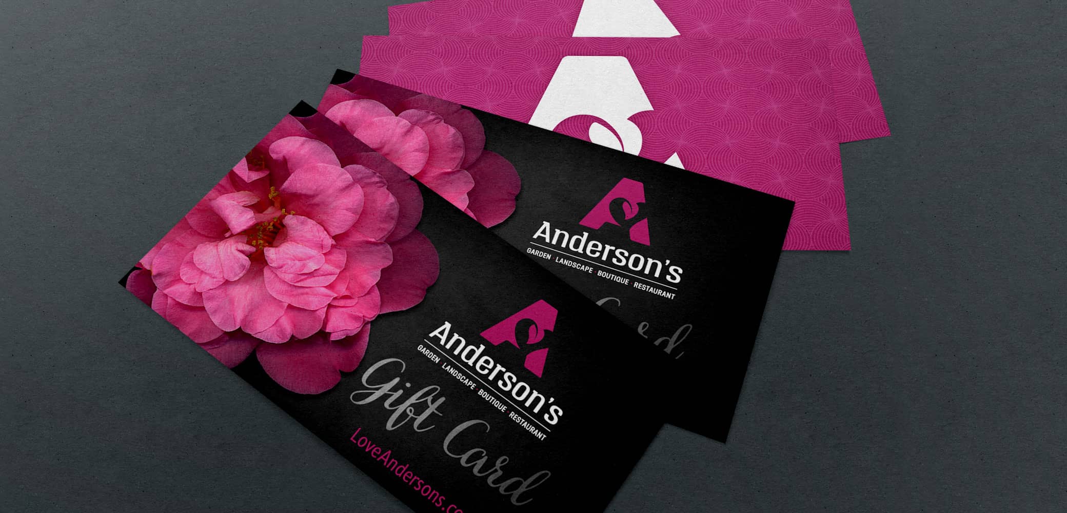 Red Chalk Studio business card design for Andersons's Garden Center