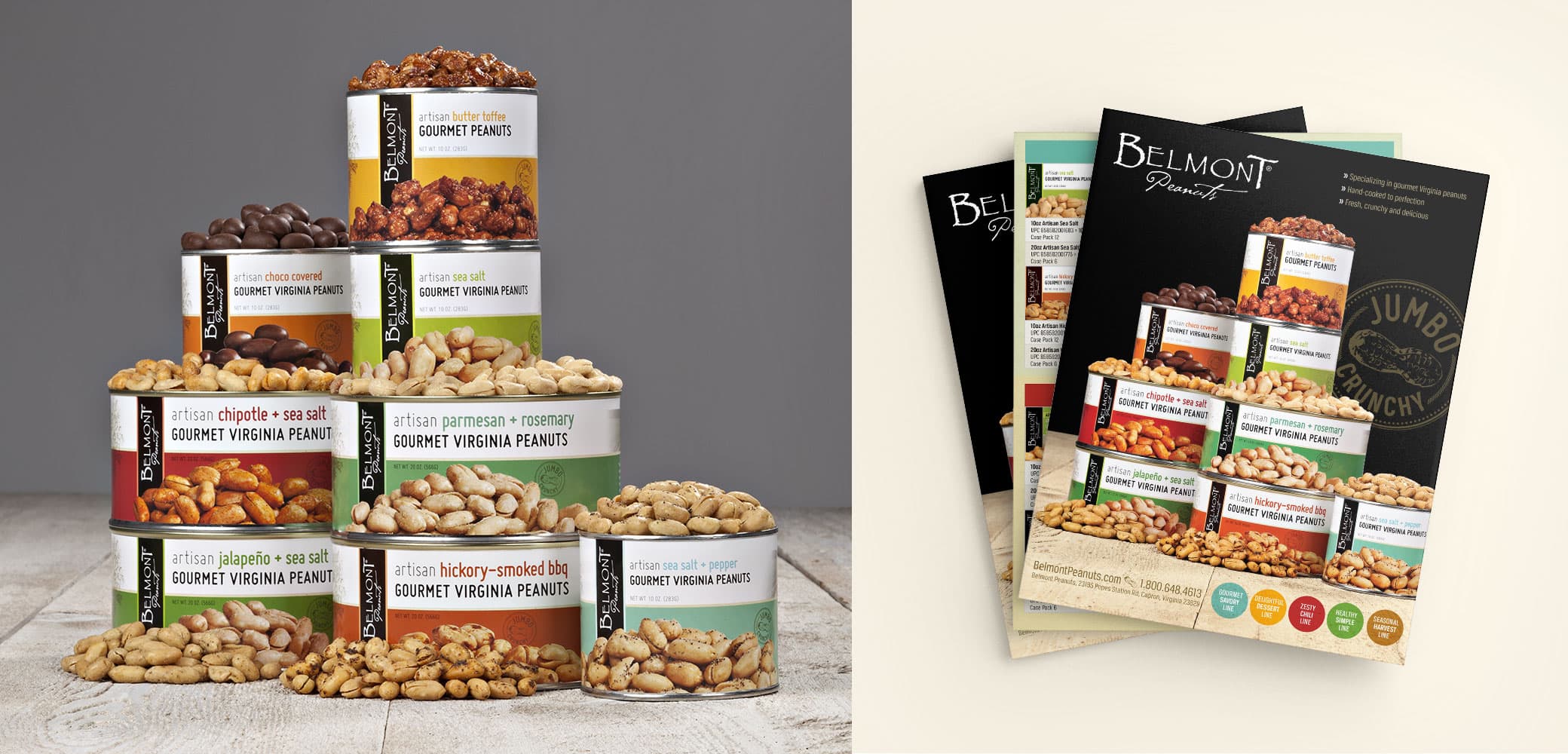 Belmont Peanuts label designs by Red Chalk Studios