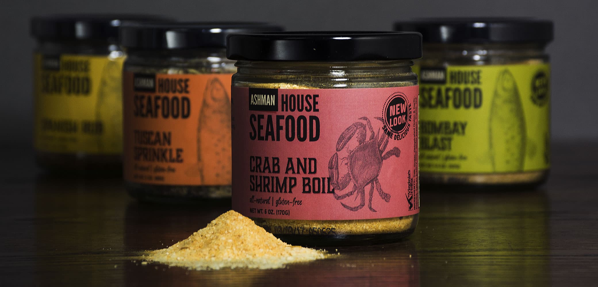 Ashman Manufacturing House Seafood Rubs Label Design by Red Chalk Studios