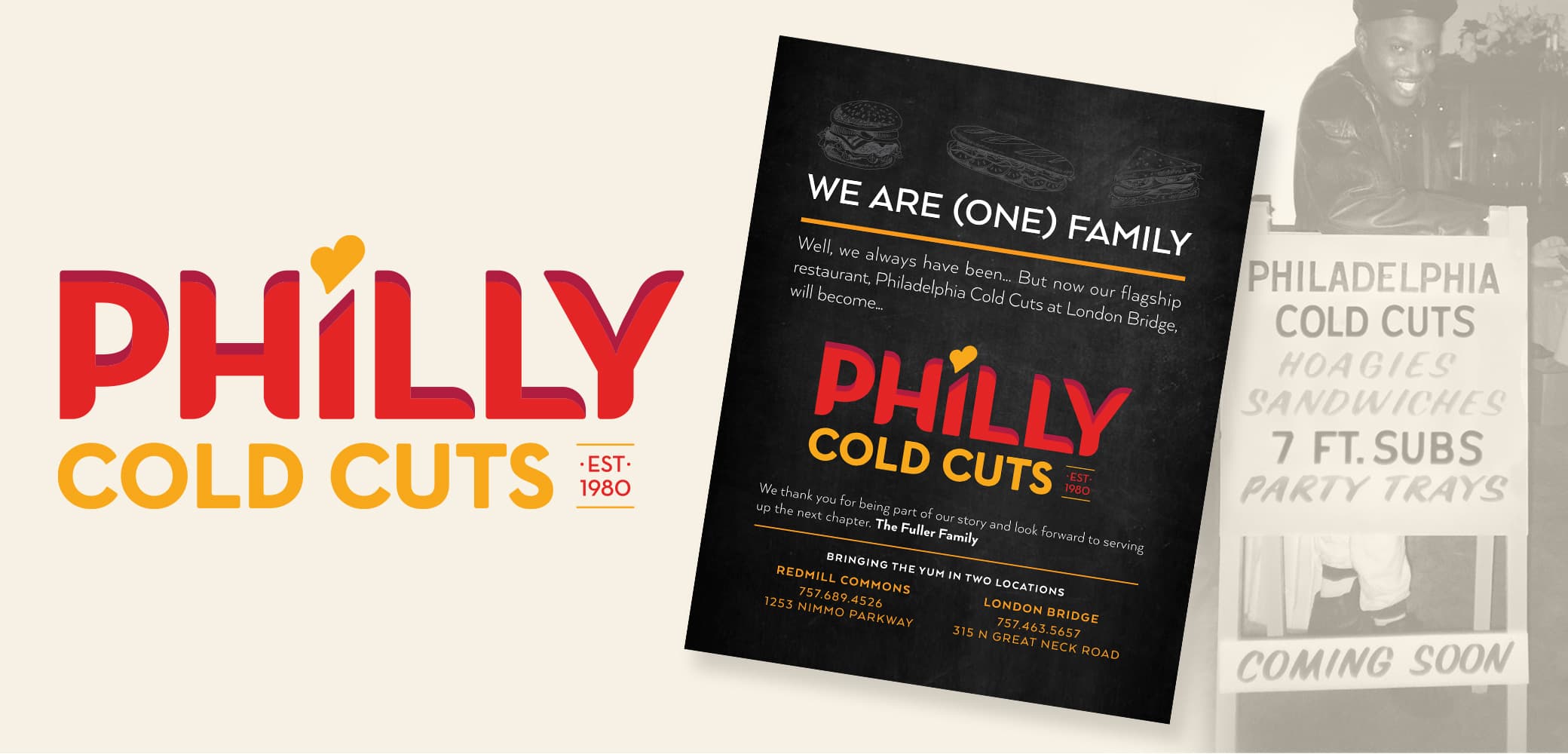 Philly Cold Cuts restaurant brand development by Red Chalk Studios in Virginia Beach, VA