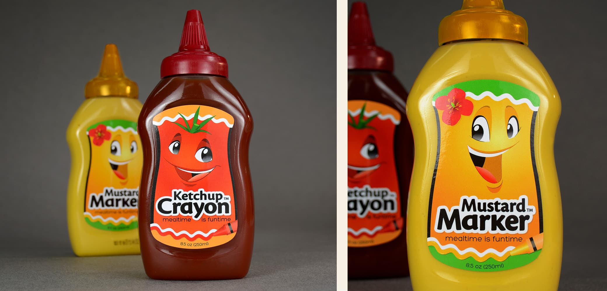 Ketchup Crayon and Mustard Marker label design by Red Chalk Studios