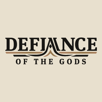 Defiance of the Gods name and logo and tagline design by Red Chalk Studios