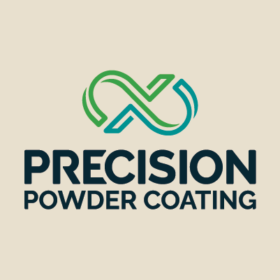 Precision Powder Coating logo and tagline design by Red Chalk Studios