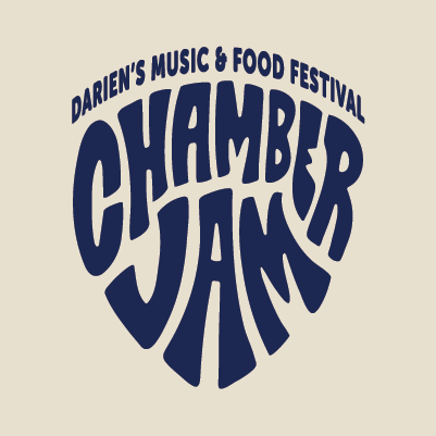 Chamber Jam, Darien's Music & Food Festival logo design by Red Chalk Studios