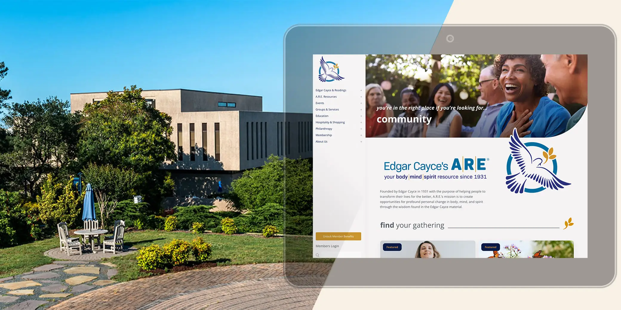 EdgarCayce.org website redesign and management by Red Chalk Studios