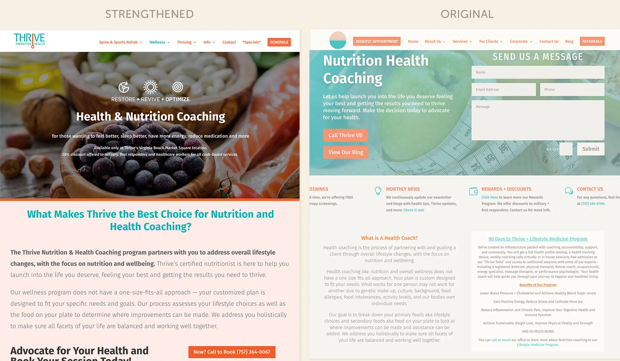 Thrive Proactive Health website by Red Chalk Studios